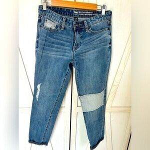 💋Gap Sexy boyfriend fit coupe jeans 👖 distressed patches crop 2